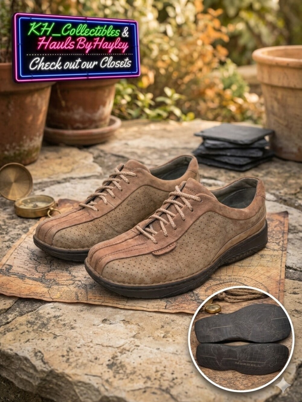Merrell World Myth Leather Oxfords - Near Mint - Size 8 2004 Vintage